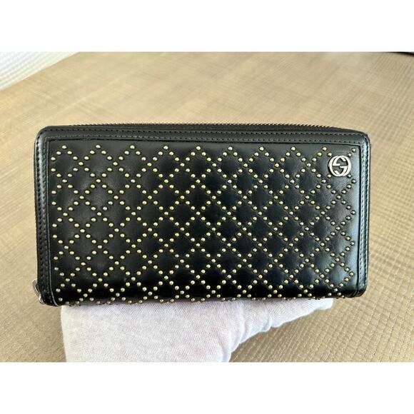 Authentic Gucci Diamante Studded Zippy Long Wallet - Picture 1 of 12